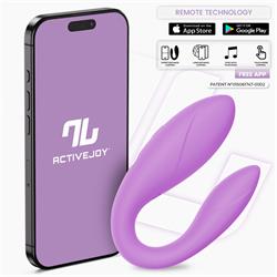 Vibrating Couple Toy with App USB Silicone Lavendr