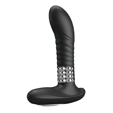 Anal Masager wt Rolling Beads Black Cl24