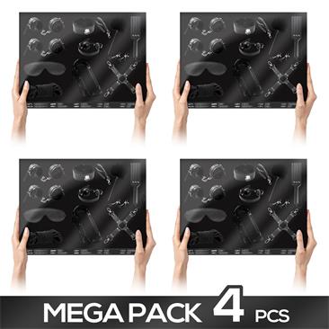 Pack 4 Bondage Set with 11 Pieces Black