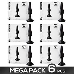 Pack de 6 Trophy Anal Plug 11 cm. Silicone Black