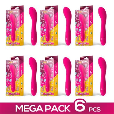 Pack de 6 Sugar Fuchsia Vibrator USB Silicone