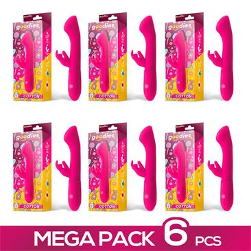 Pack de 6 Cotton Fuchsia Vibrator USB Silicone