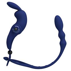 Vibrating Cock Ring with Anal Plug Blue Clave 40