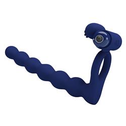 Vibrating Cock Ring Blue Silicone Clave 40