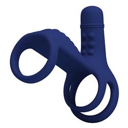 Vibrating Penis Sling Blue Silicone Clave 40