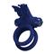 Vibrating Double Cock Ring Blue Silicone Clave 70