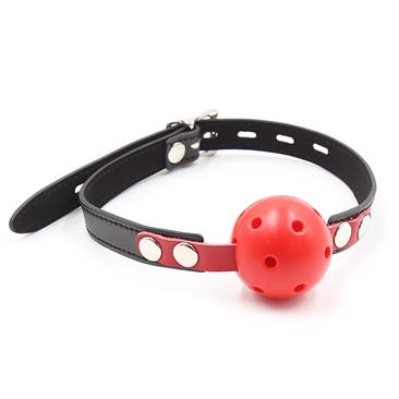 Locking Ball Gags Black/Red