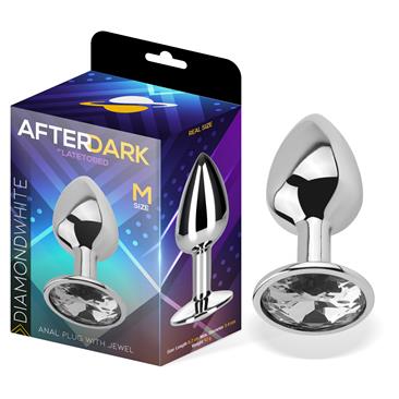 Diamond White M Anal Plug with Jewel