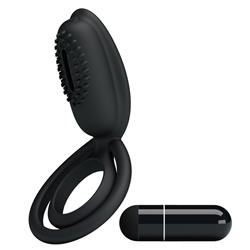 Cock ring with vibration, 100% silicone, one set o