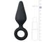 Black Buttplugs With Pull Ring - Medium