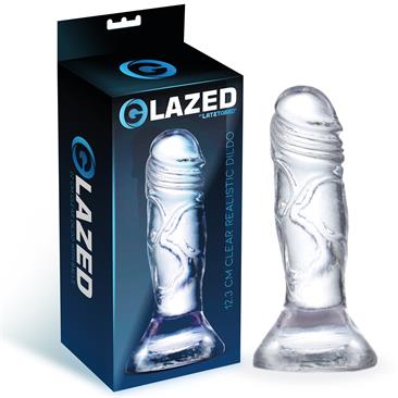 Glazed 12.3 cm. Clear Realistic Dildo