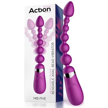 No. Five Bendable Anal Beads and Vibrator USB Silicone